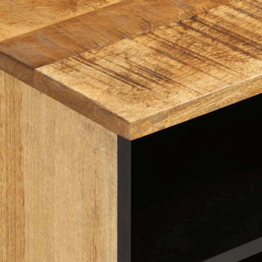 Meuble TV 100x34x46 cm bois massif de manguier brut - 7