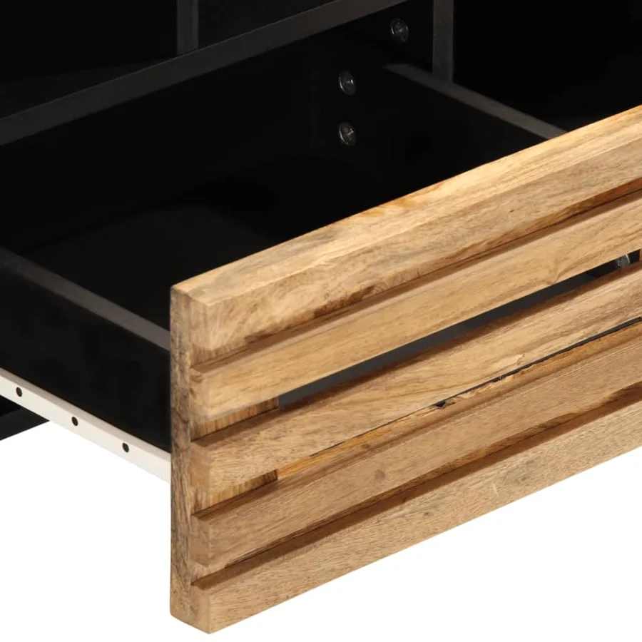 Meuble TV 100x34x46 cm bois massif de manguier brut - 8