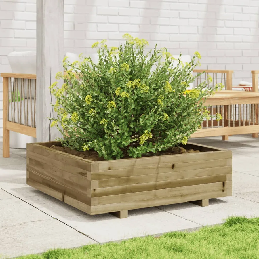 Jardinière 80x80x26,5 cm bois de pin imprégné - 3