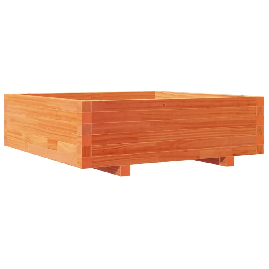 Jardinière cire marron 80x80x26,5 cm bois de pin massif - 2