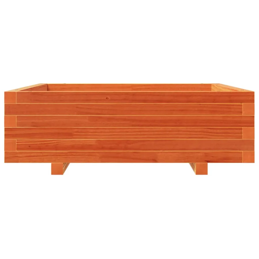 Jardinière cire marron 80x80x26,5 cm bois de pin massif - 5