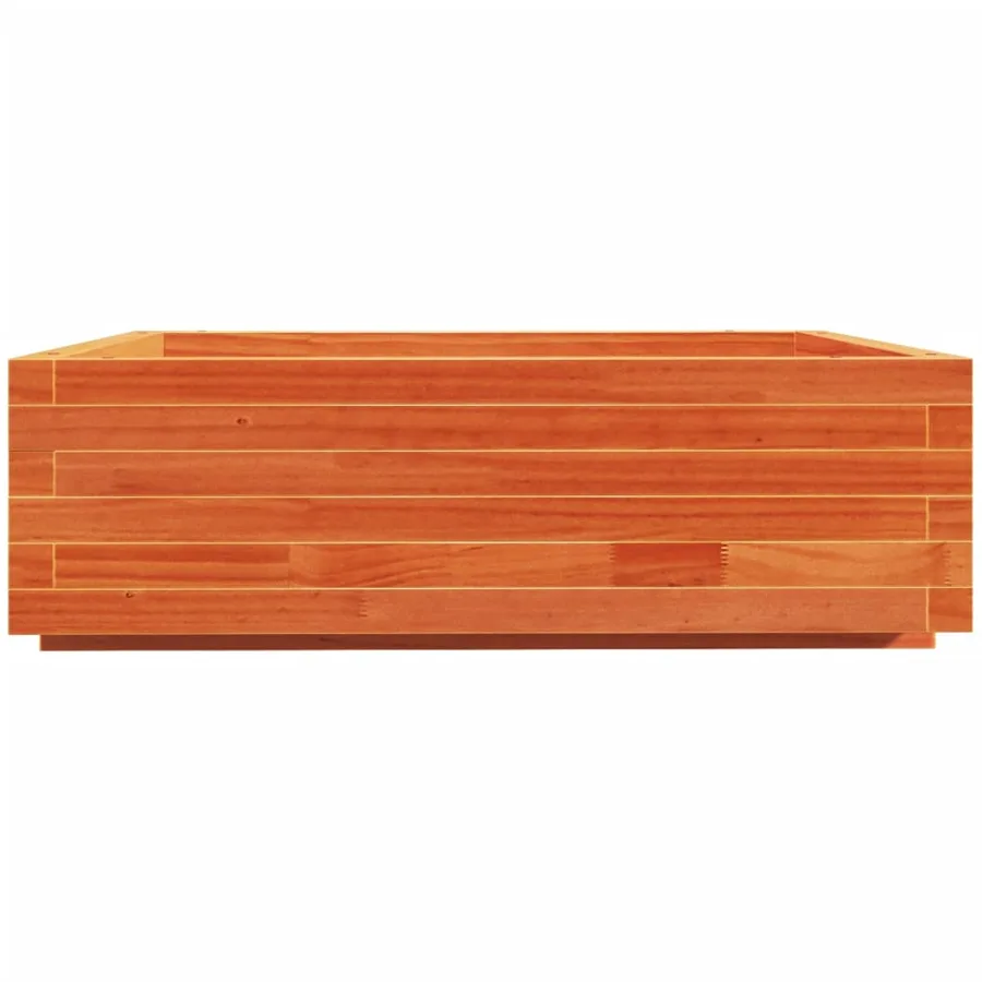 Jardinière cire marron 80x80x26,5 cm bois de pin massif - 6