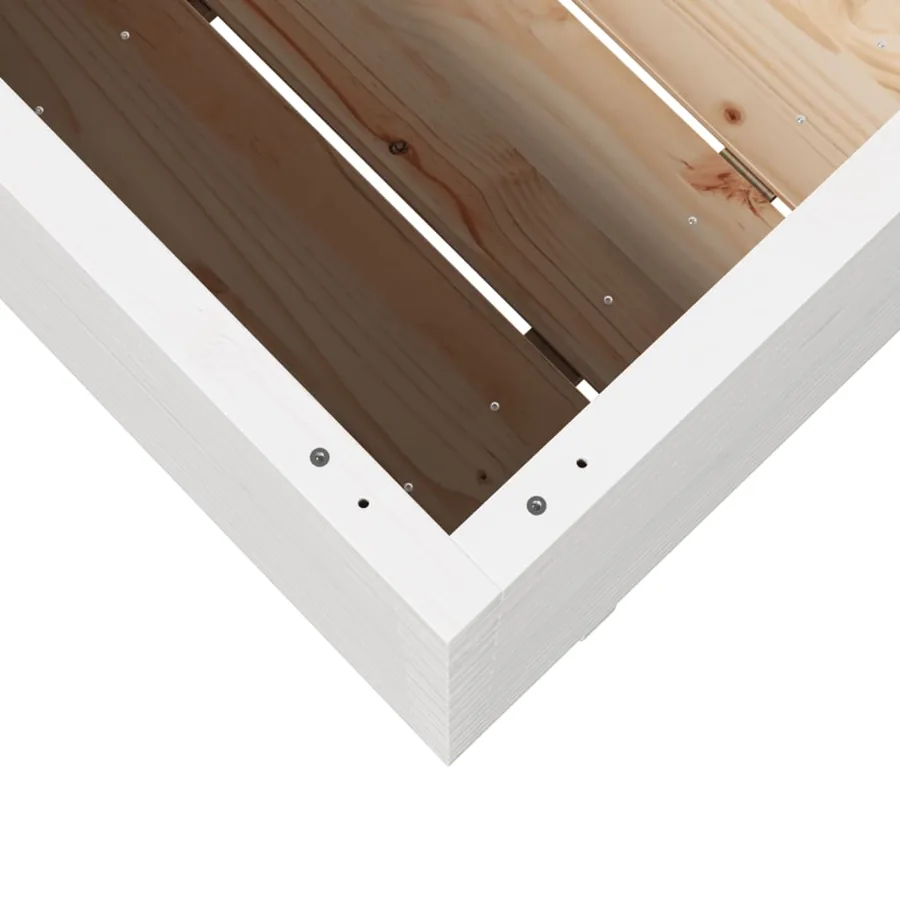 Jardinière blanc 80x80x72 cm bois de pin massif - 8