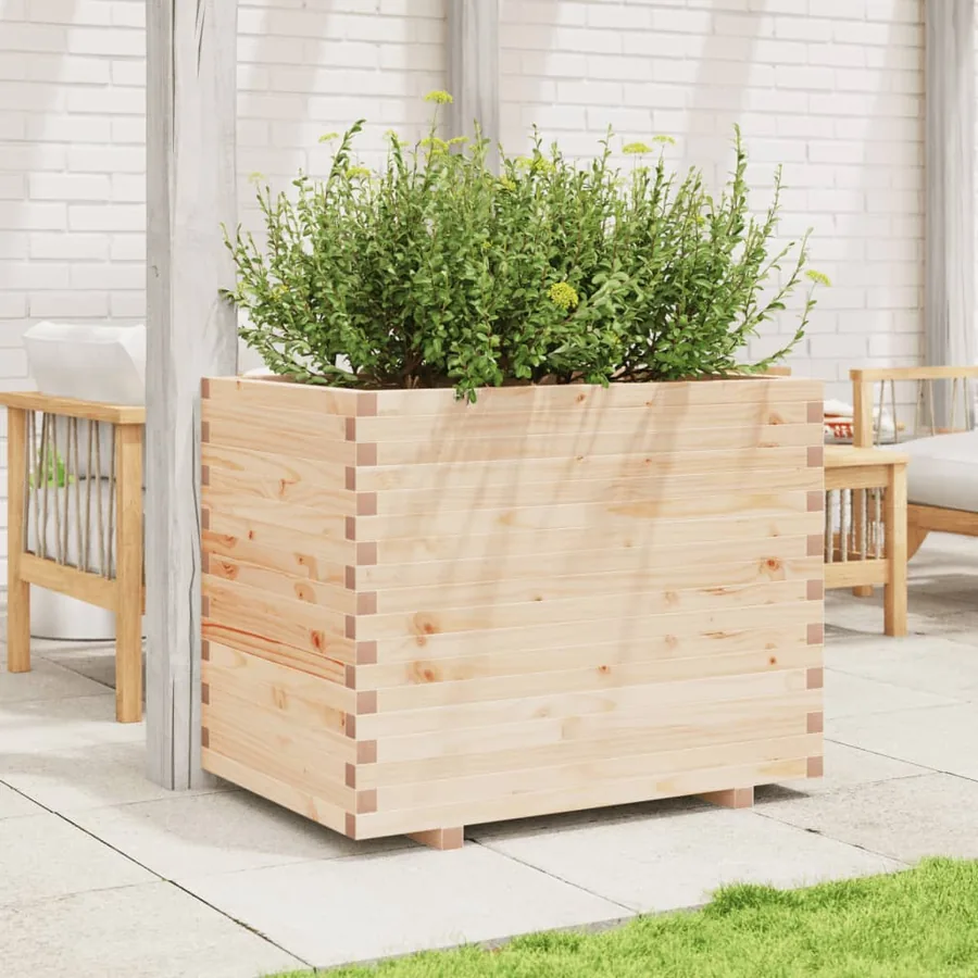 Jardinière 90x60x72 cm bois de pin massif - 3