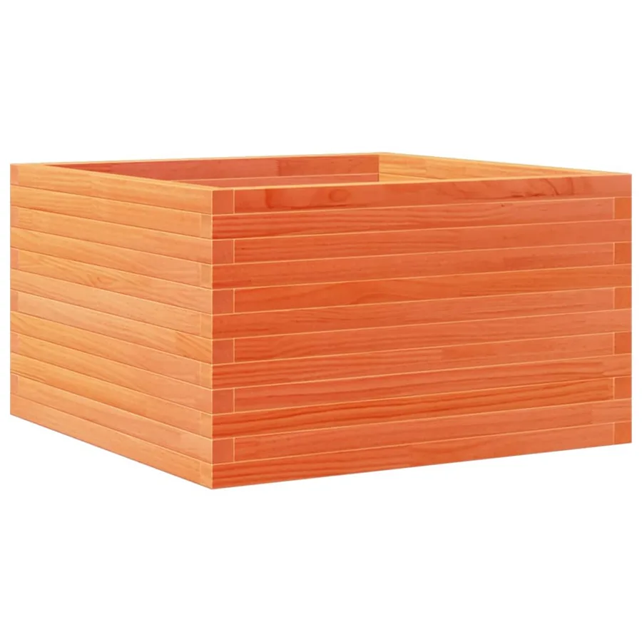 Jardinière cire marron 80x80x45,5 cm bois de pin massif - 2