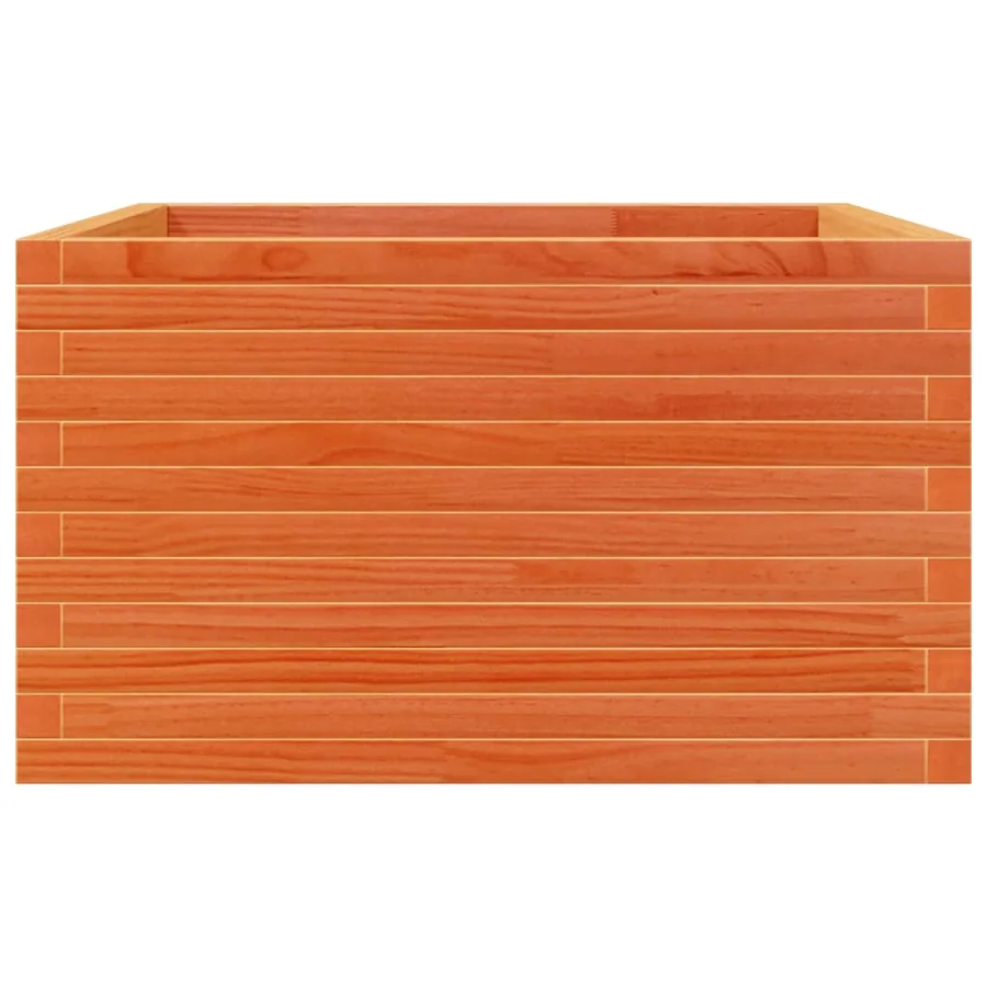 Jardinière cire marron 80x80x45,5 cm bois de pin massif - 5