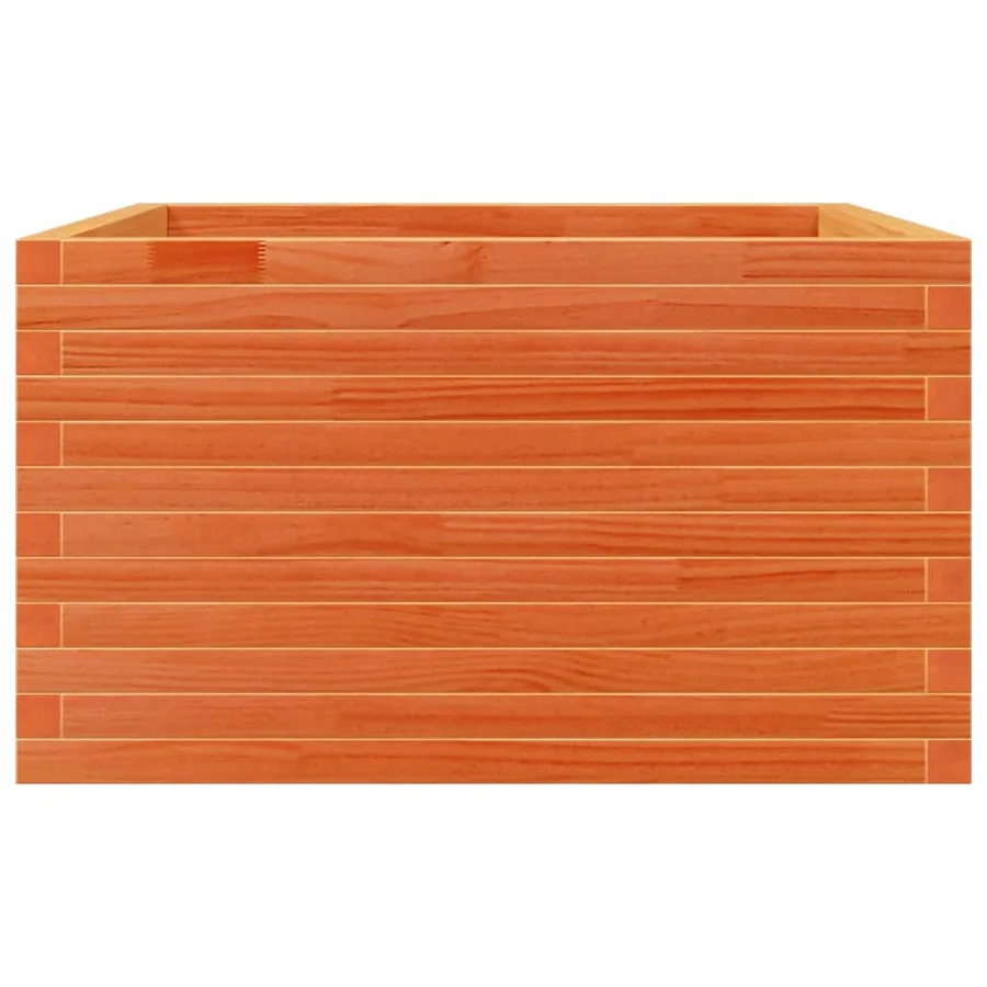 Jardinière cire marron 80x80x45,5 cm bois de pin massif - 6
