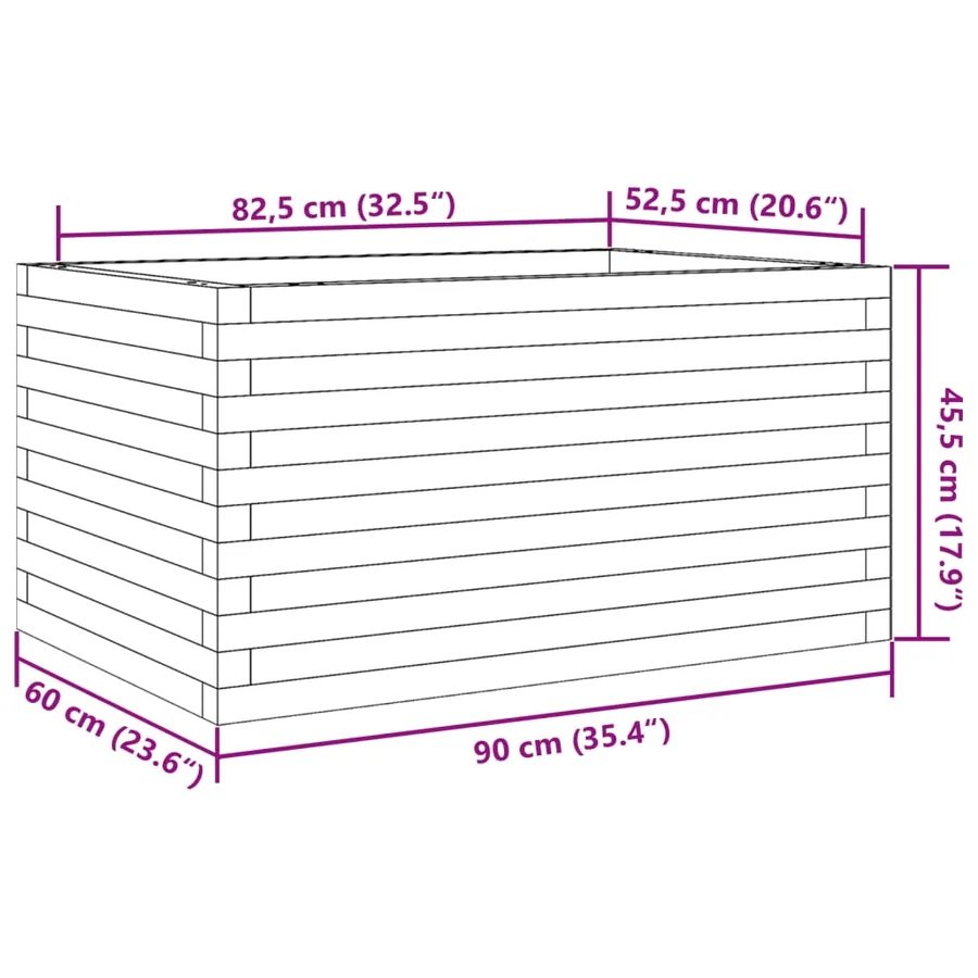 Jardinière 90x60x45,5 cm bois massif de douglas - 10