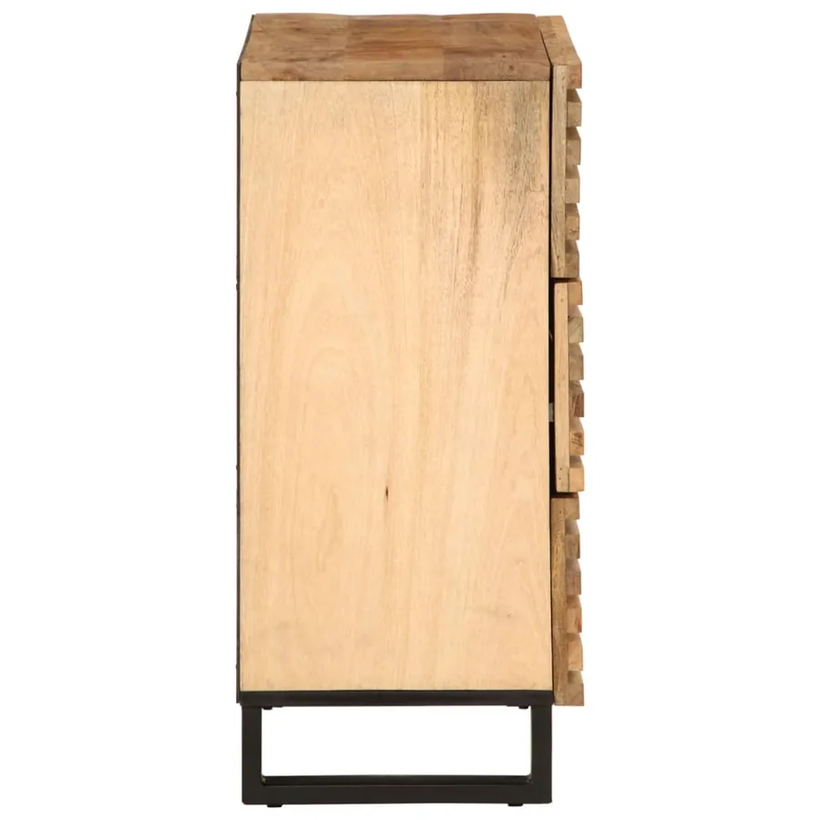 Buffet 60x34x75 cm bois de manguier massif brut - 3