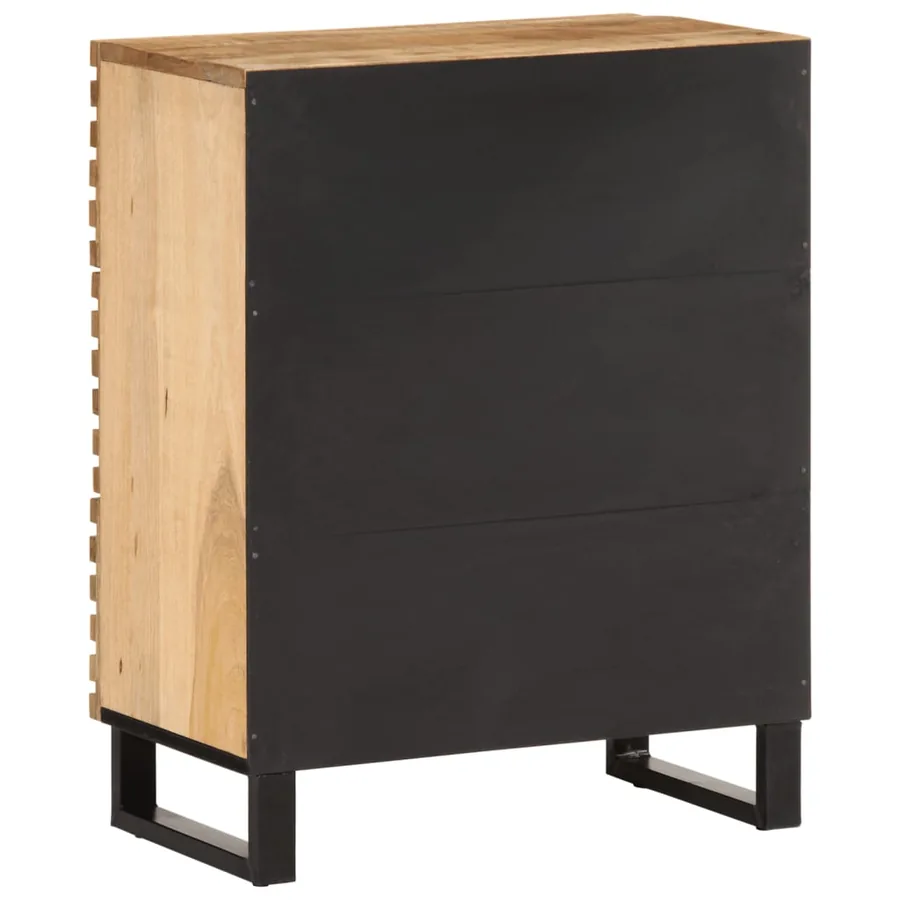 Buffet 60x34x75 cm bois de manguier massif brut - 4
