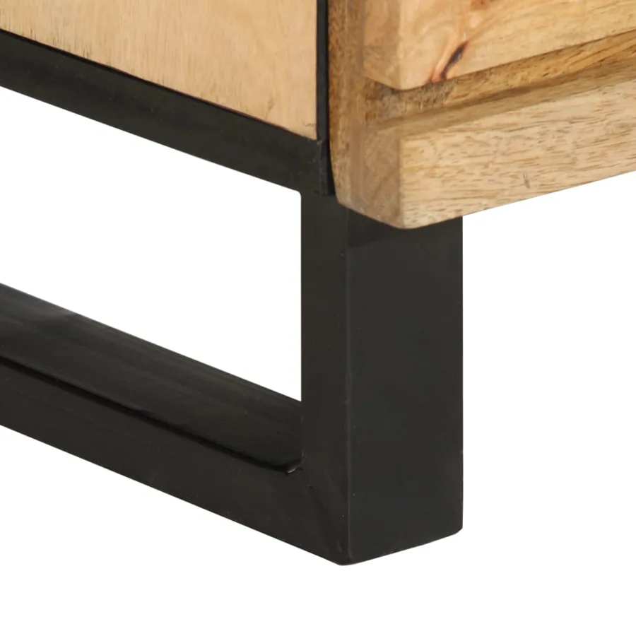 Buffet 60x34x75 cm bois de manguier massif brut - 9