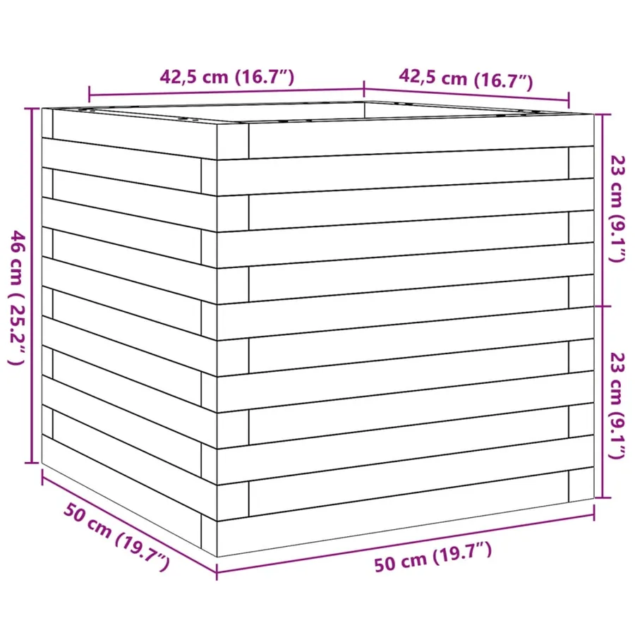 Jardinière 50x50x46 cm bois massif douglas - 10