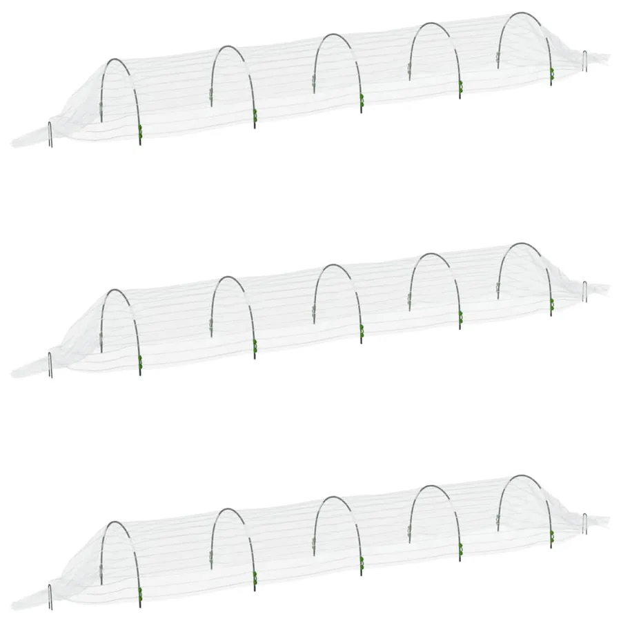 Tunnels en filet 3 pcs 1,5x5 m fibre de verre et PP - 2