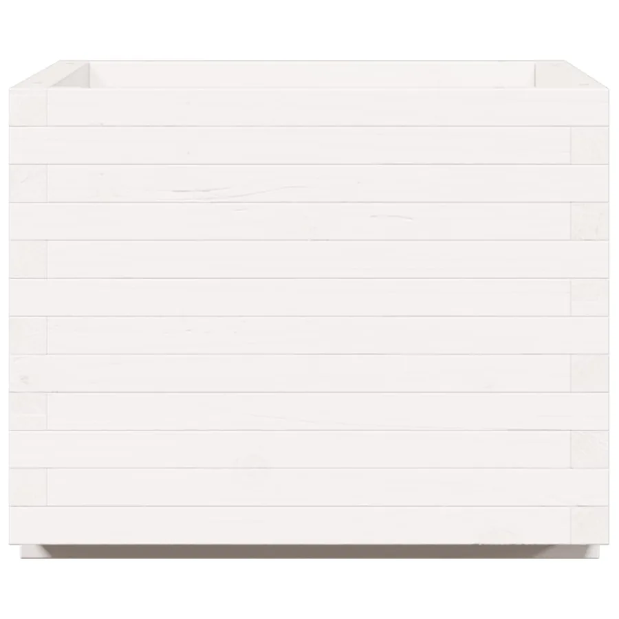 Jardinière blanc 60x60x49,5 cm bois de pin massif - 6