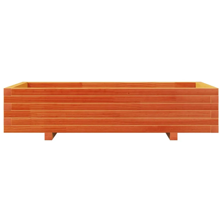 Jardinière cire marron 110x60x26,5 cm bois de pin massif - 5