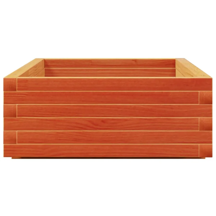 Jardinière cire marron 110x60x26,5 cm bois de pin massif - 6