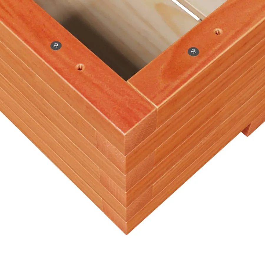 Jardinière cire marron 110x60x26,5 cm bois de pin massif - 8