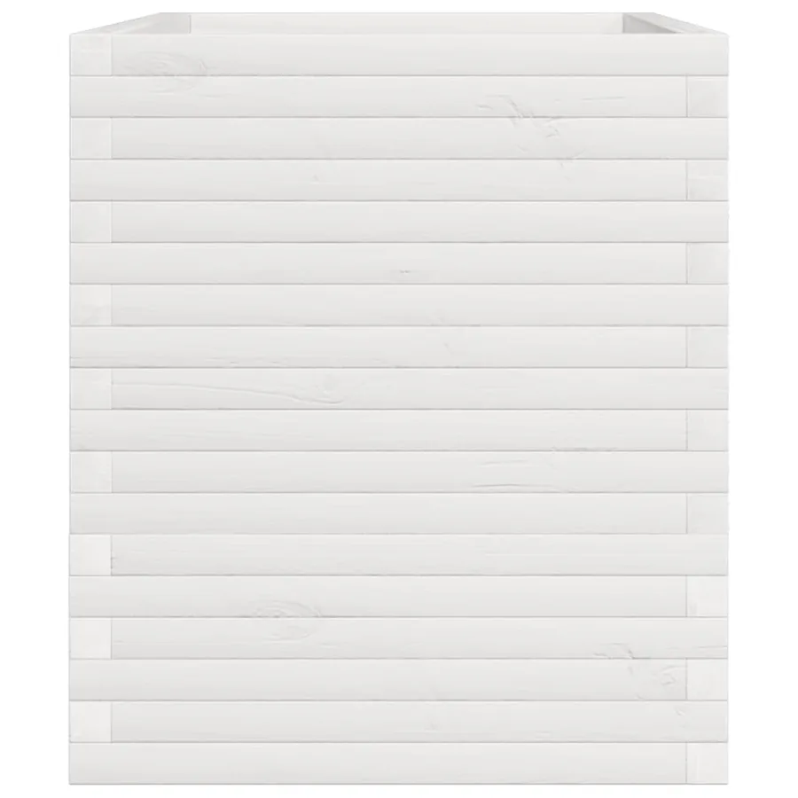 Jardinière blanc 110x60x72 cm bois de pin massif - 6
