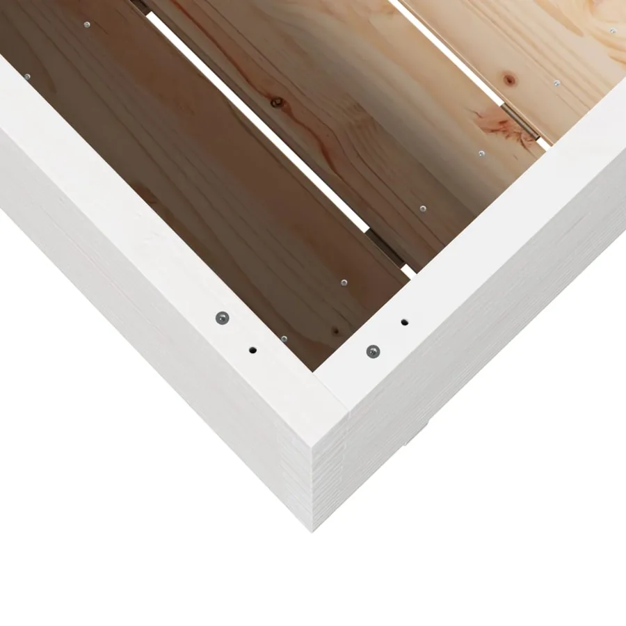 Jardinière blanc 110x60x72 cm bois de pin massif - 8