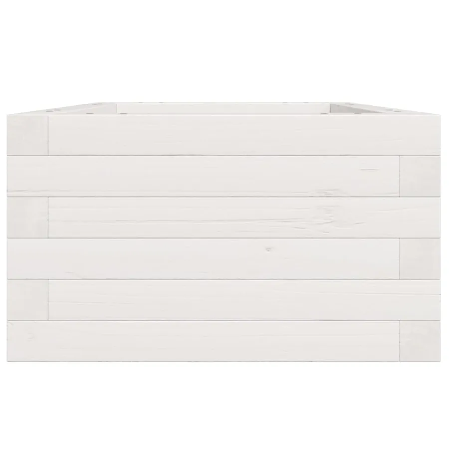 Jardinière blanc 40x40x23 cm bois de pin massif - 6