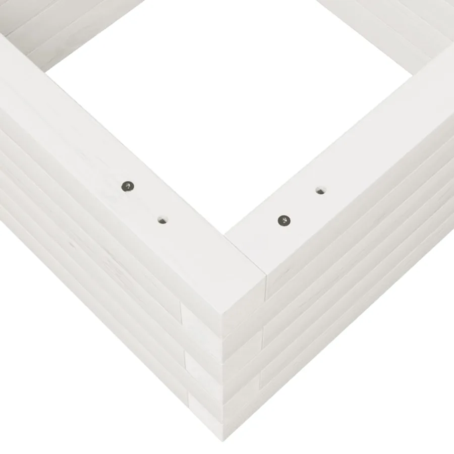Jardinière blanc 40x40x23 cm bois de pin massif - 8