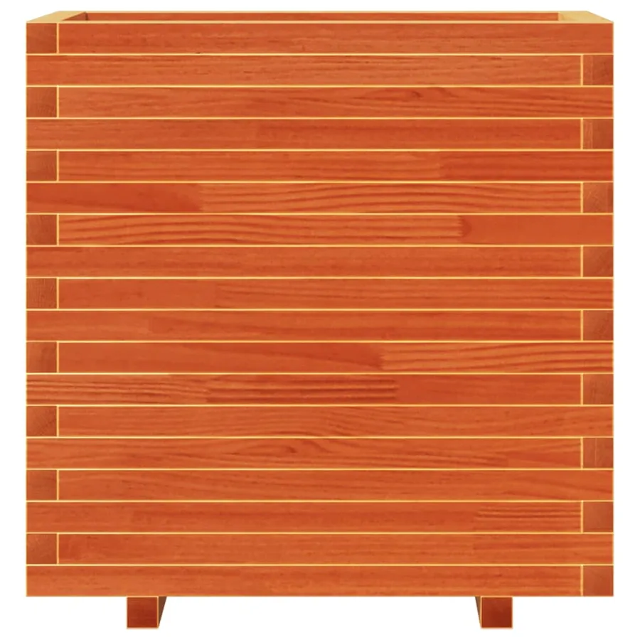 Jardinière cire marron 70x40x72 cm bois de pin massif - 5