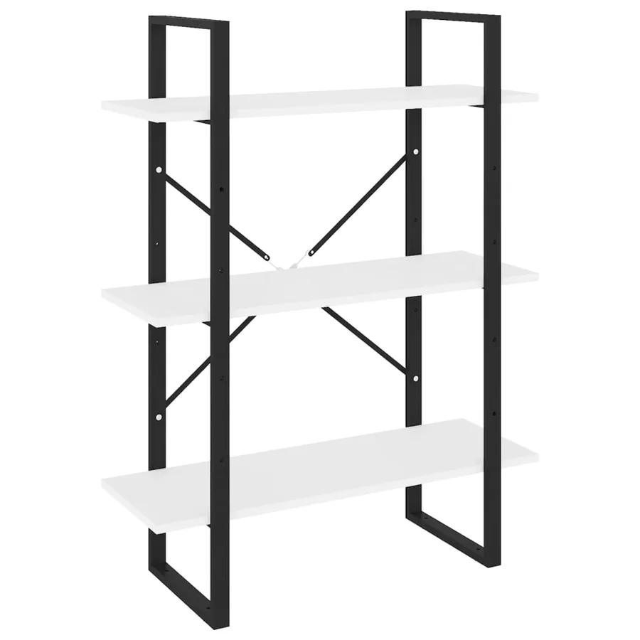 Bibliothèque blanc 80x30x105 cm bois d'ingénierie - 2