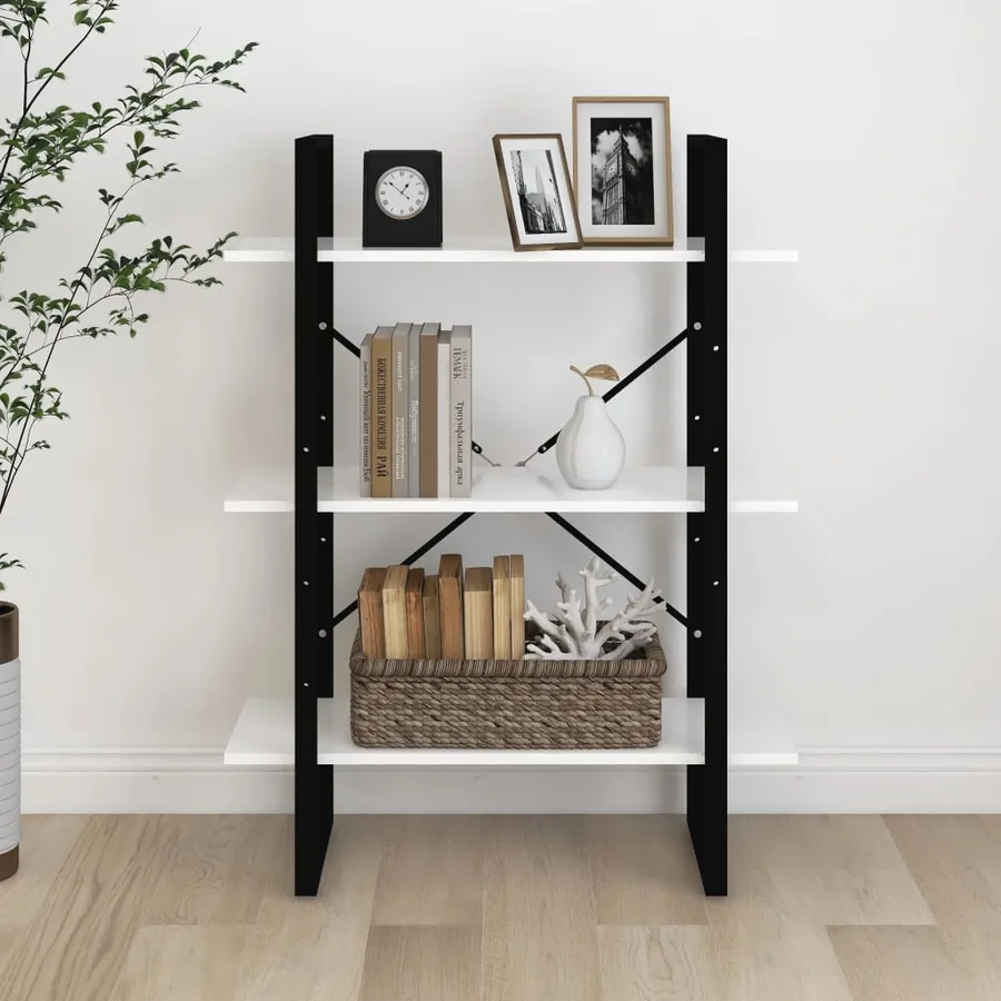 Bibliothèque blanc 80x30x105 cm bois d'ingénierie - 3