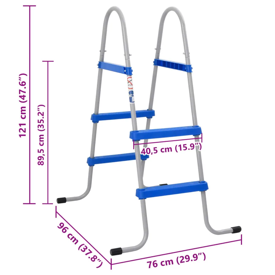 Échelle de piscine pour piscine hors sol 84 cm acier plastique - 6
