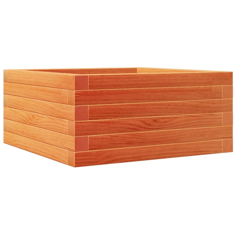Jardinière cire marron 50x50x23 cm bois de pin massif - 2