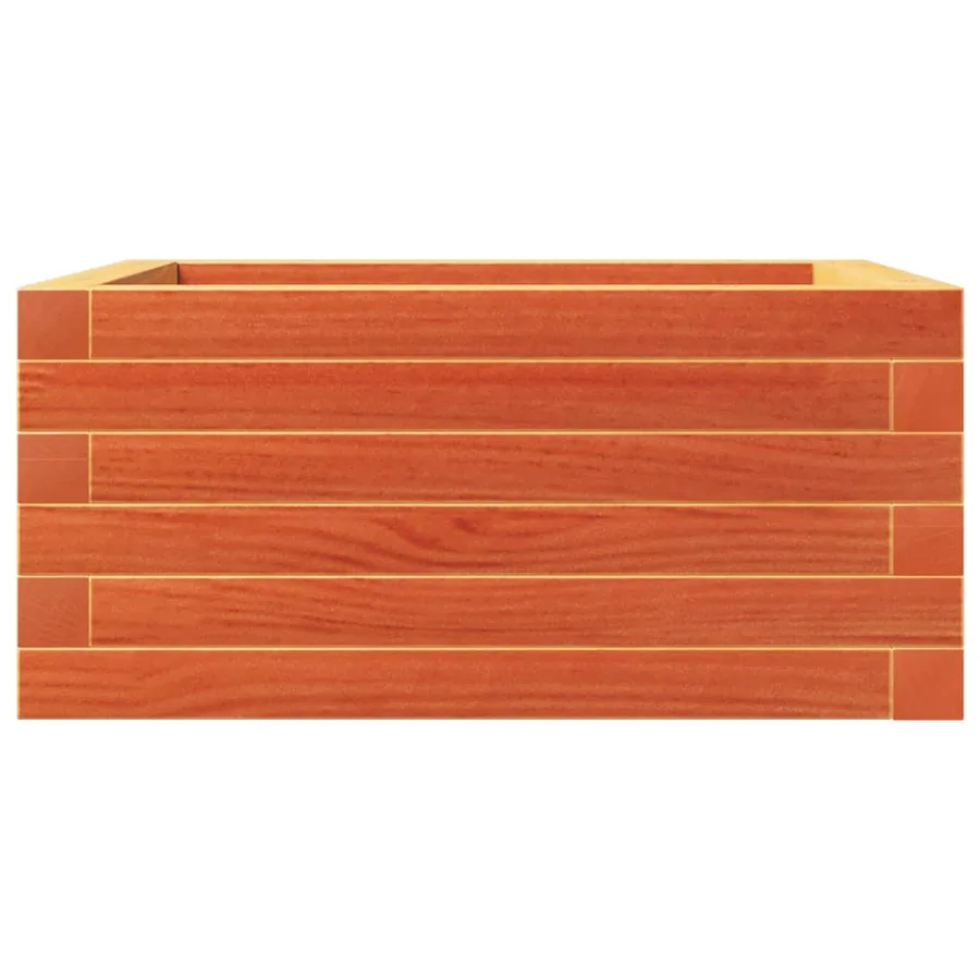 Jardinière cire marron 50x50x23 cm bois de pin massif - 5