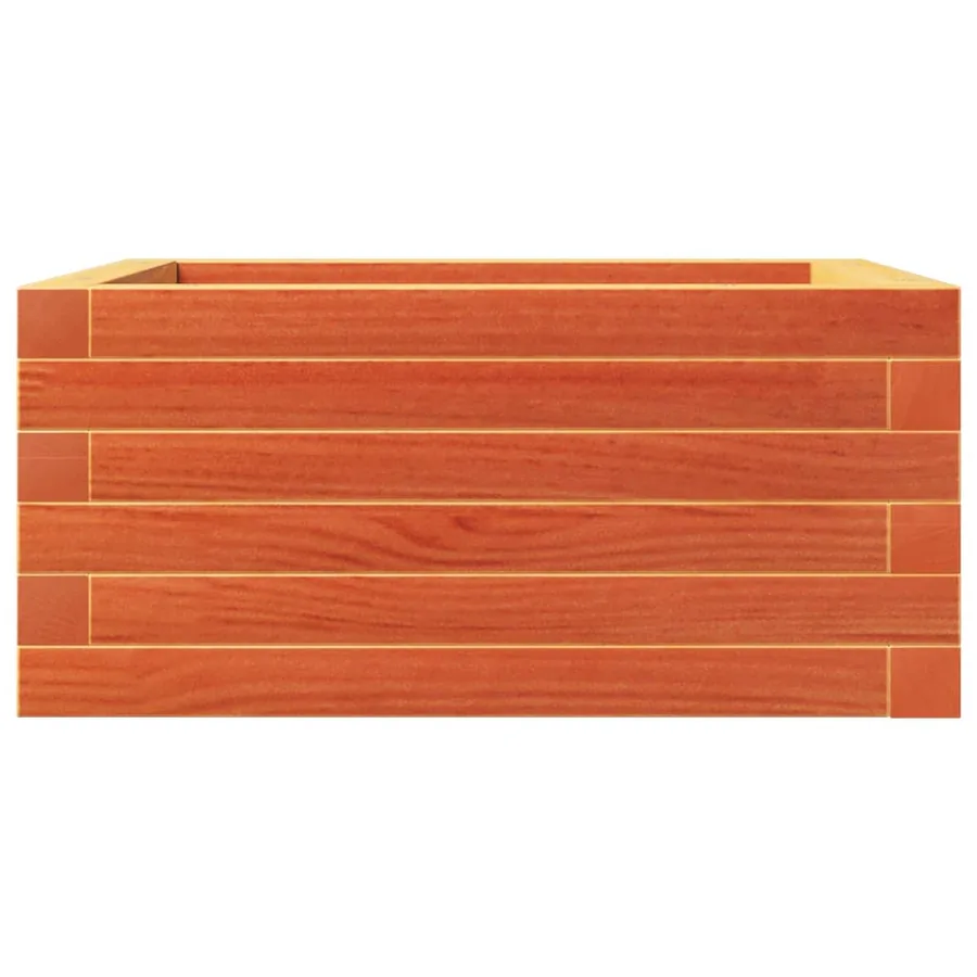 Jardinière cire marron 50x50x23 cm bois de pin massif - 6