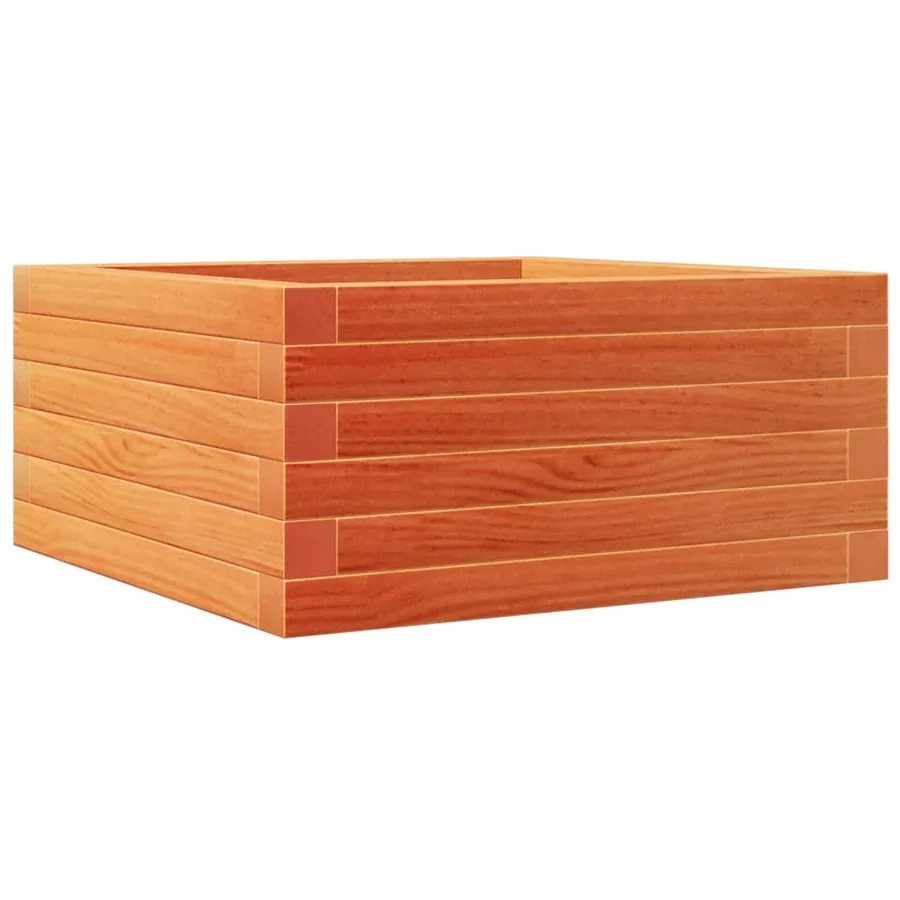 Jardinière cire marron 50x50x23 cm bois de pin massif - 7