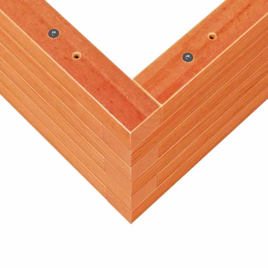 Jardinière cire marron 50x50x23 cm bois de pin massif - 8