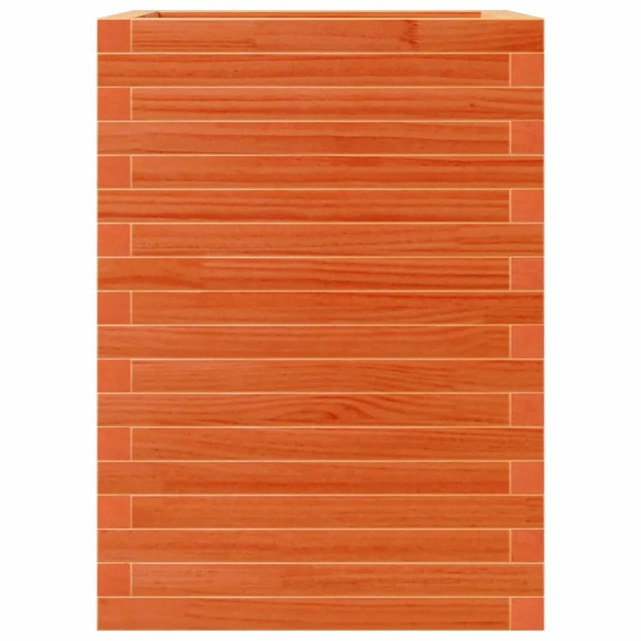 Jardinière cire marron 50x50x68,5 cm bois de pin massif - 5