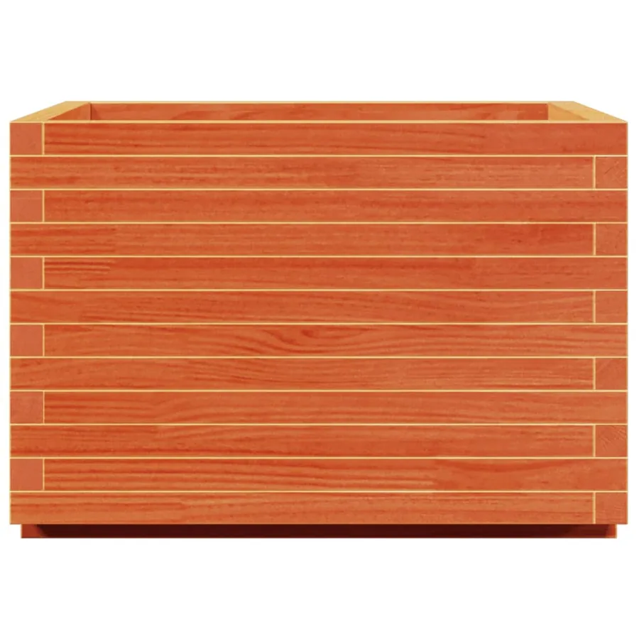 Jardinière cire marron 70x70x49,5 cm bois de pin massif - 6