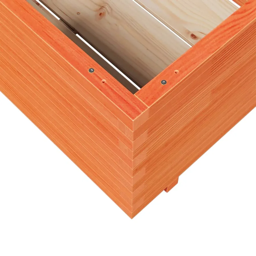 Jardinière cire marron 70x70x49,5 cm bois de pin massif - 8