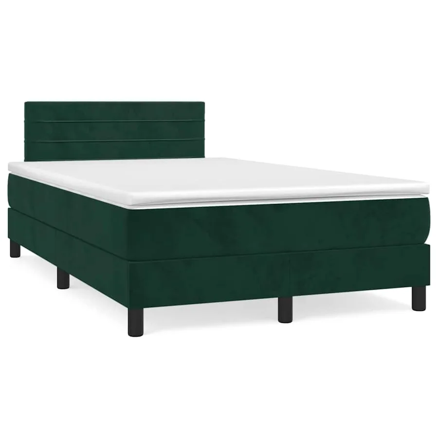 Sommier à lattes de lit et matelas Vert foncé 120x200cm Velours - 2