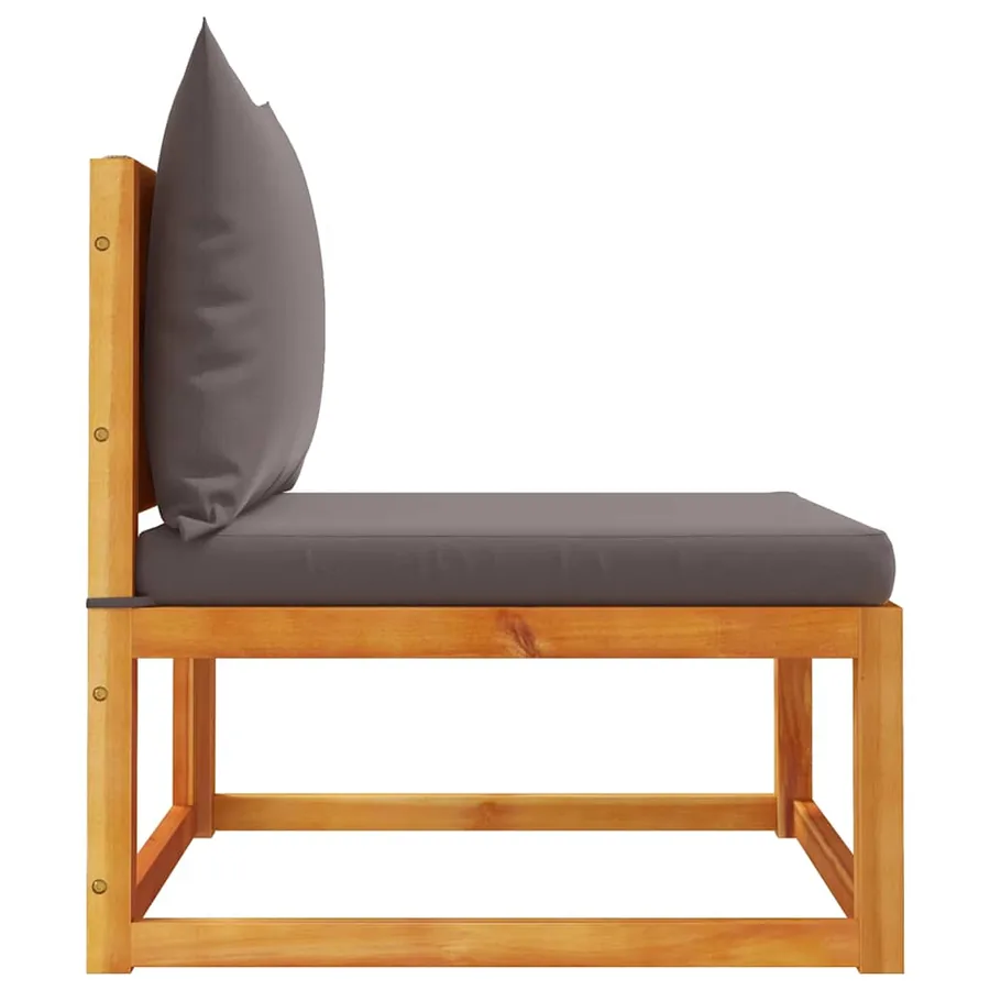 Canapé de jardin sans accoudoirs avec coussins en bois d'acacia et corde - 5