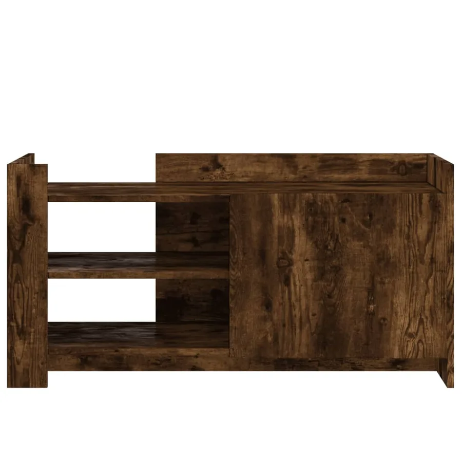 Table basse chêne fumé 100x50x50 cm bois d'ingénierie - 4