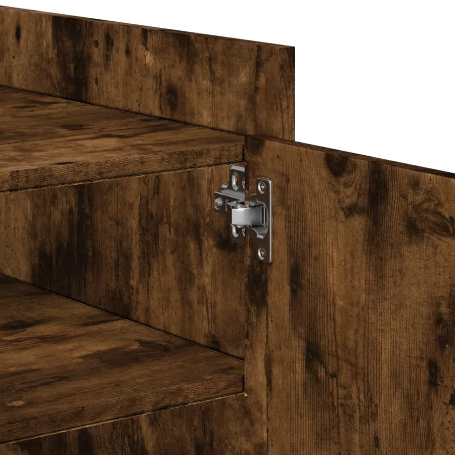 Table basse chêne fumé 100x50x50 cm bois d'ingénierie - 9