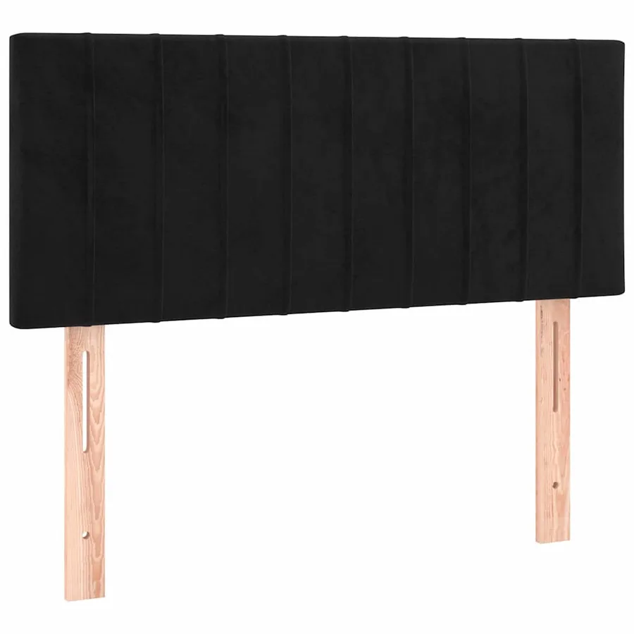 Sommier à lattes de lit avec matelas Noir 100x200 cm Velours - 6