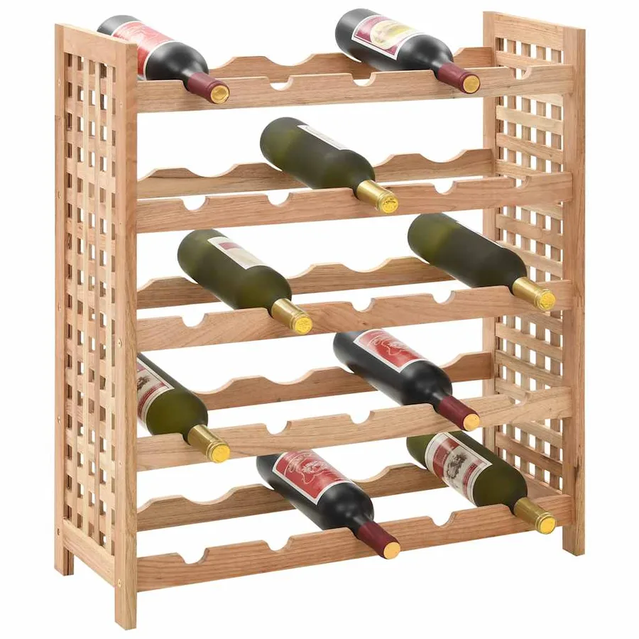 Casier à bouteilles pour 25 bouteilles Bois de noyer 63x25x73cm - 2