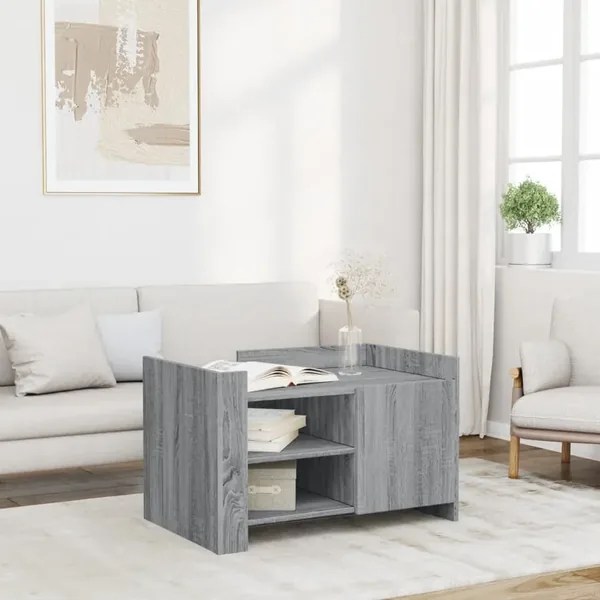 Table basse sonoma gris 80x50x50 cm Bois d'ingénierie