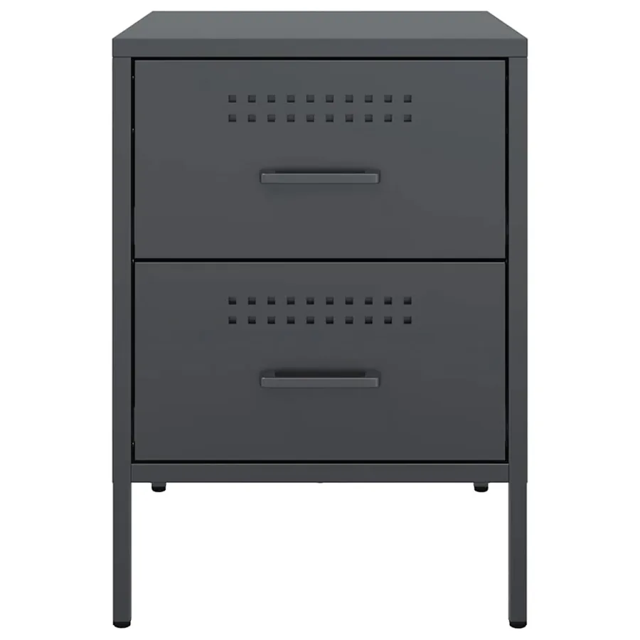 Tables de chevet 2 pcs anthracite 36x39x50,5 cm acier - 6