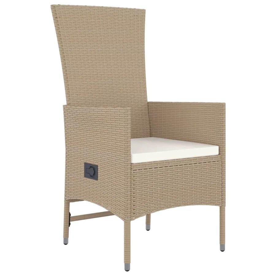 Ensemble à manger de jardin et coussins 11 pcs beige poly rotin - 5