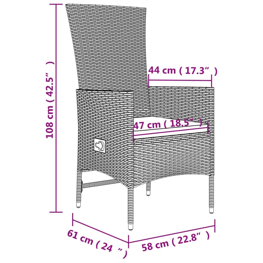 Ensemble à manger de jardin et coussins 11 pcs beige poly rotin - 9