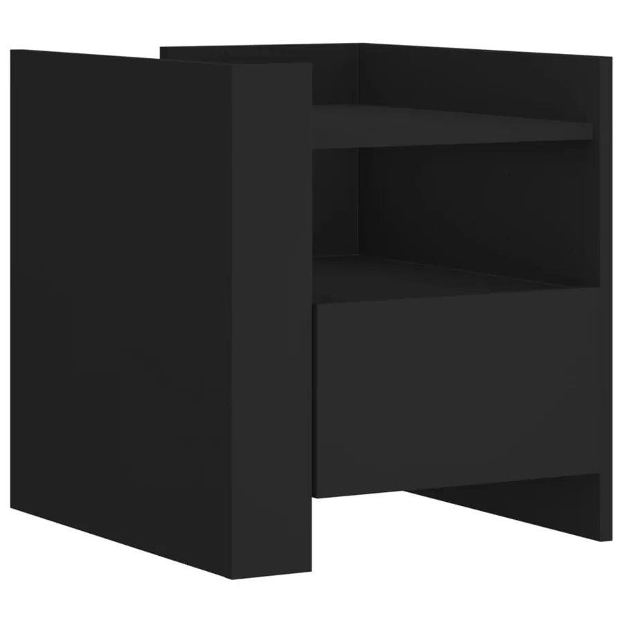 Table de chevet noir 45x50x50 cm bois d’ingénierie - 2