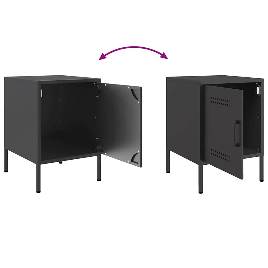 Table de chevet noir 36x39x50,5 cm acier - 10