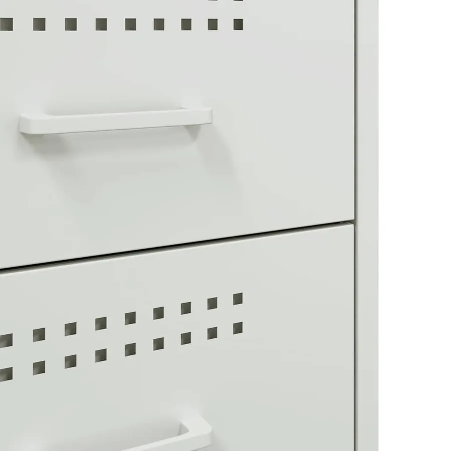 Tables de chevet 2 pcs blanc 36x39x50,5 cm acier - 11